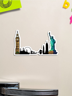 London & New York City Magnet
